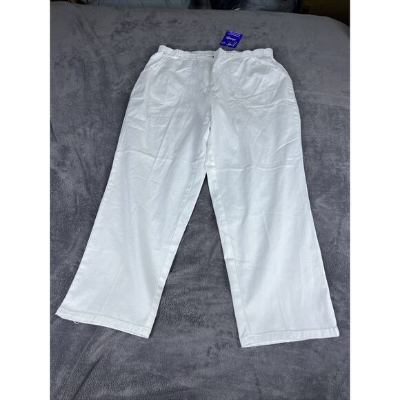 JMS Just My Size Women's Pull On White Pants Size 2XL Mid Rise 2 Pocket - Picture 2 of 8